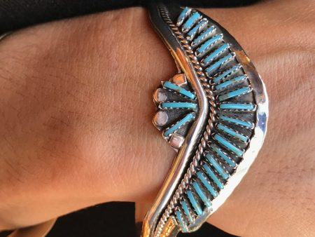 Zuni Needlepoint Turquoise Bracelet Online Sale