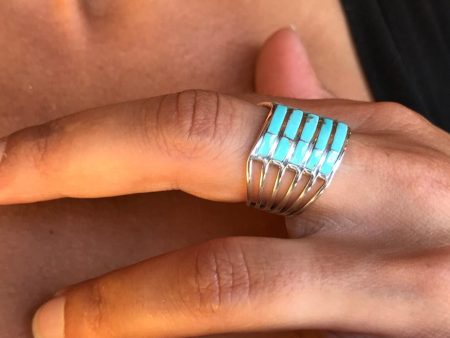 Zuni Inlay Turquoise Ring Online