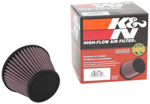 K&N Universal Clamp-On Air Filter 2.375in Flg ID x 5.21875in B OD x 3.5in T OD x 3.75in H For Discount