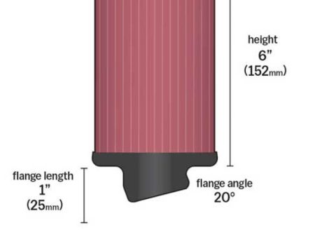 K&N Filter Universal Rubber Round Air Filter 20 Deg Flange Angle 2.25in Flange ID x 3.5in OD x 6in H on Sale