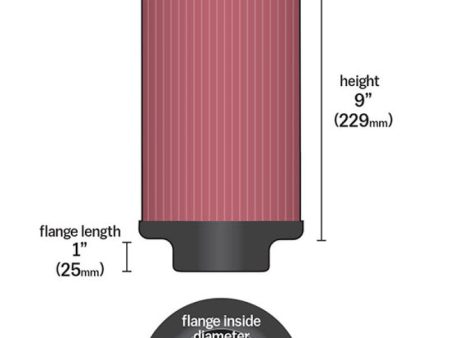 K&N Filter 2 1 4inch 10 Degree Flange 16 1 4inch x 4inch - 4 1 2inch Height Sale