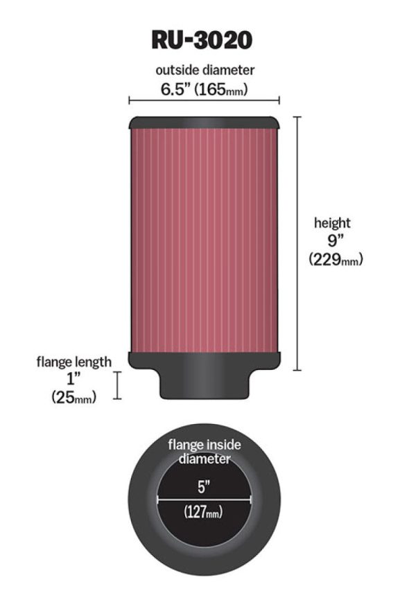 K&N Filter 2 1 4inch 10 Degree Flange 16 1 4inch x 4inch - 4 1 2inch Height Sale